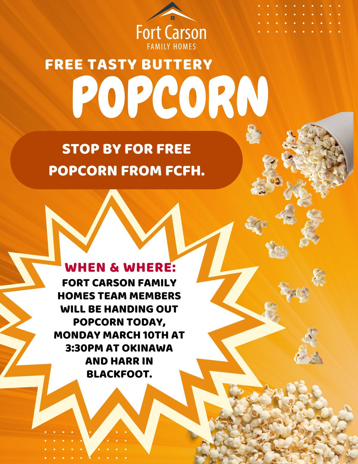 Free Popcorn at Okinawa and Harr in Blackfoot