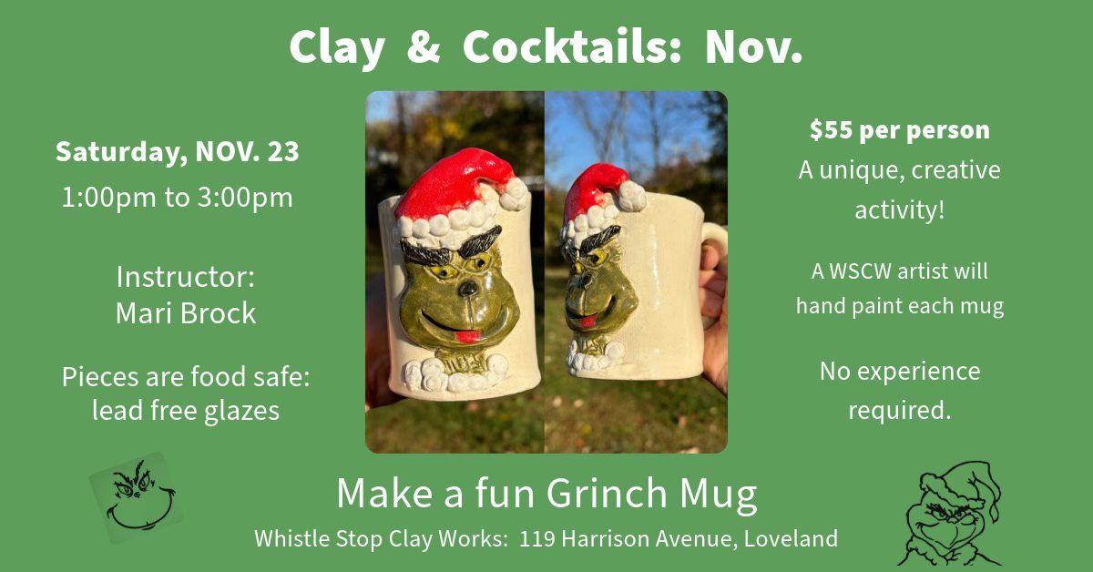 Clay & Cocktails: Grinch Mug 1pm