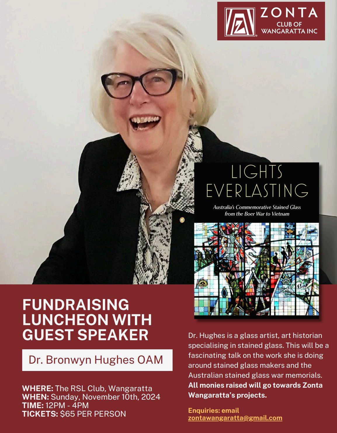 Fundraising Luncheon with Dr. Bronwyn Hughes OAM