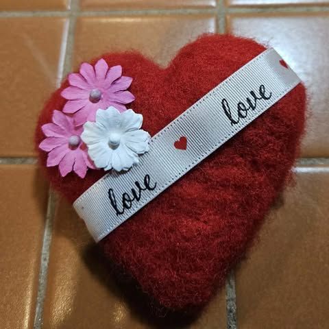 Alpaca Felted Heart