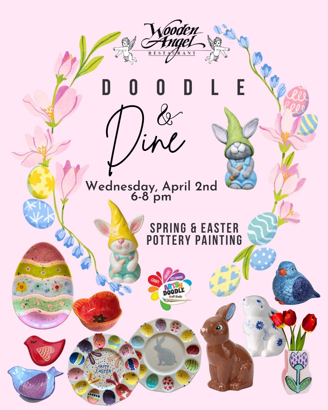 Dine & Doodle at the Wooden Angel