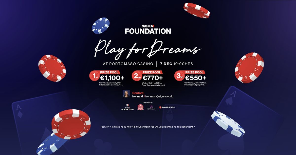 Play For Dreams at Portomaso Casino, in aid of the SiGMA Foundation