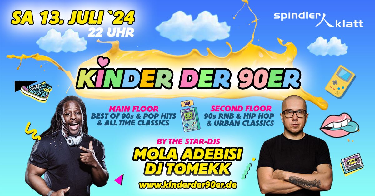 Kinder der 90er mit Mola Adebisi & DJ Tomekk\/ Sa, 13.07.\/ Spindler & Klatt