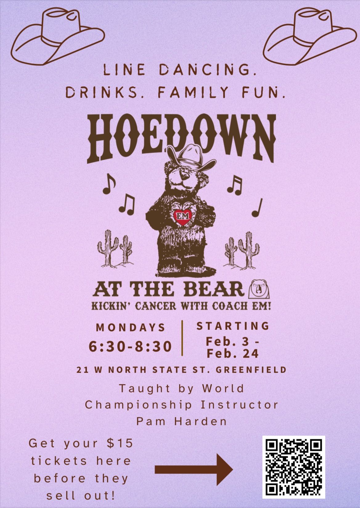 Line Dancing Class \u201cHoedown @ The Bear\u201d Fundraiser Event