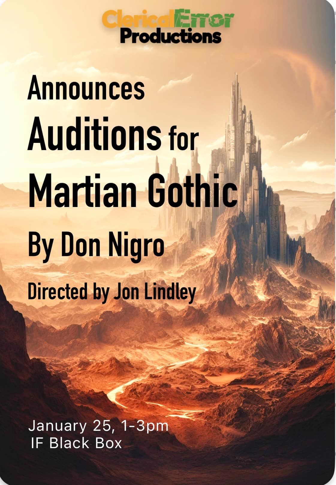 Audition Notice: Martian Gothic by Don Nigro