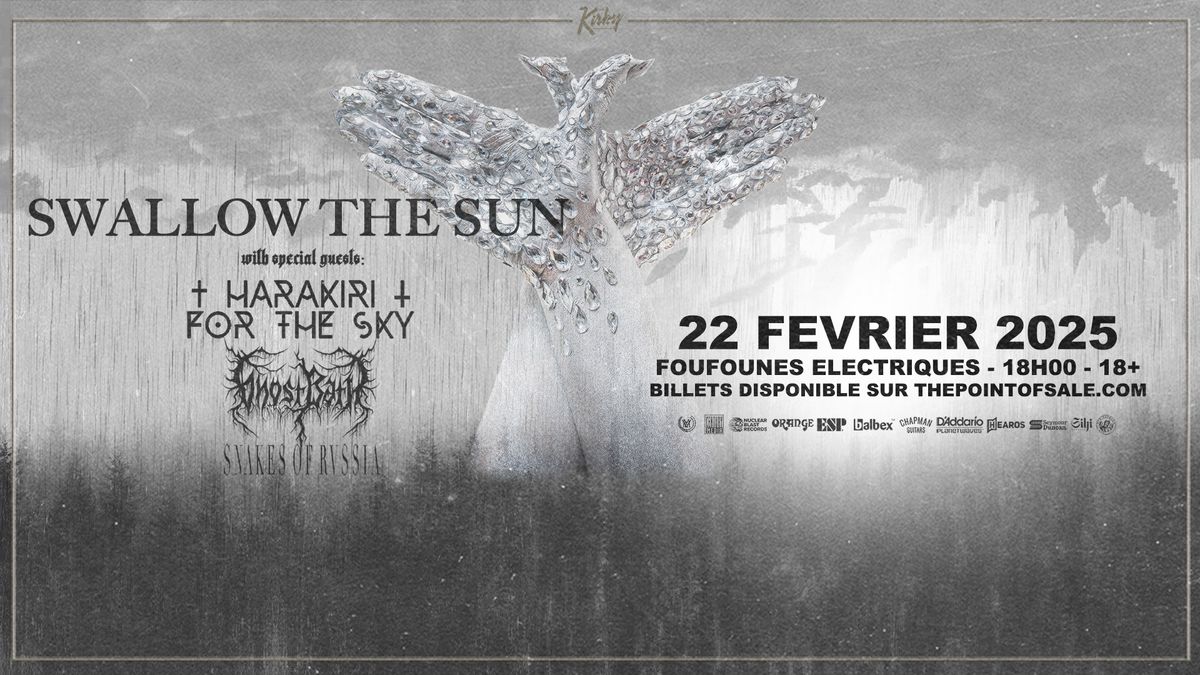 Swallow the Sun avec Harakiri for the Sky, Ghost Bath, et Snakes Of Russia