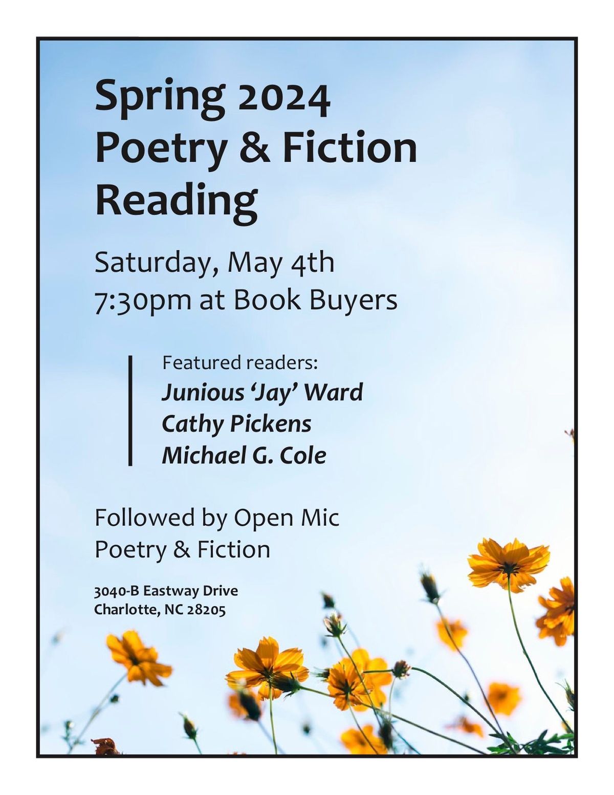 Book Buyers' Spring 2024 Poetry + Fiction Reading 