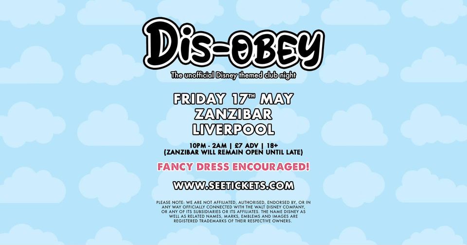 DIS-OBEY Club Night @ Zanzibar, Liverpool | 17.05.24