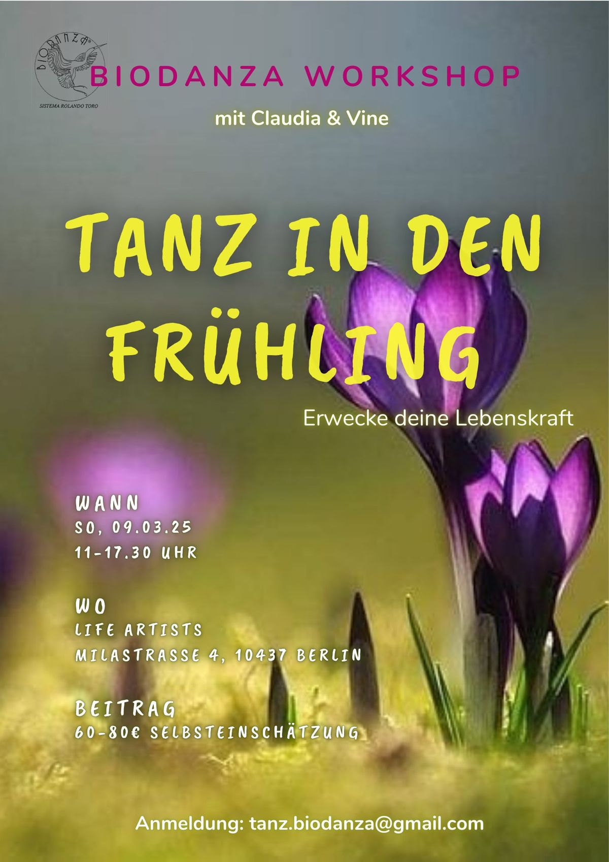 Tanz in den Fr\u00fchling \ud83c\udf31 Erwecke deine Lebenskraft - Biodanza Workshop