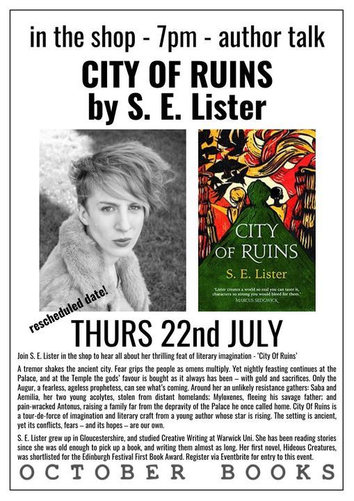 author talk: City Of Ruins by S. E. Lister