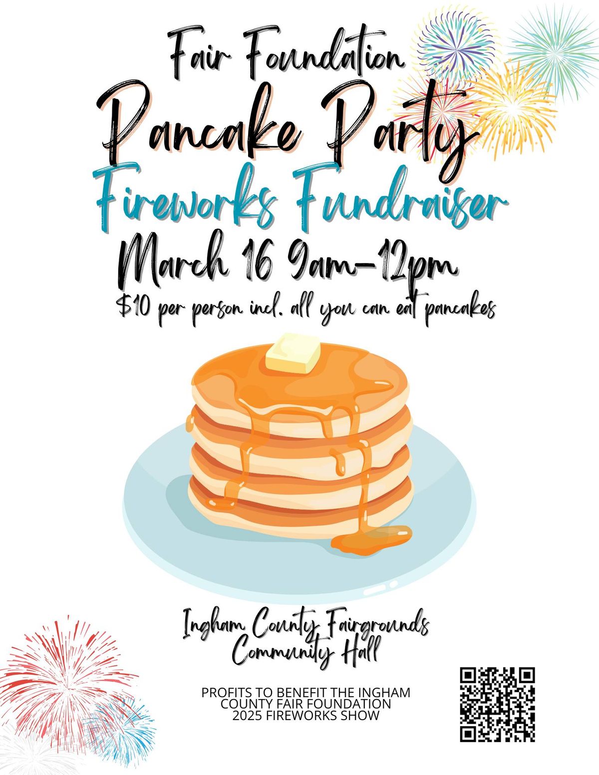 Pancake Party Fireworks Fundraiser