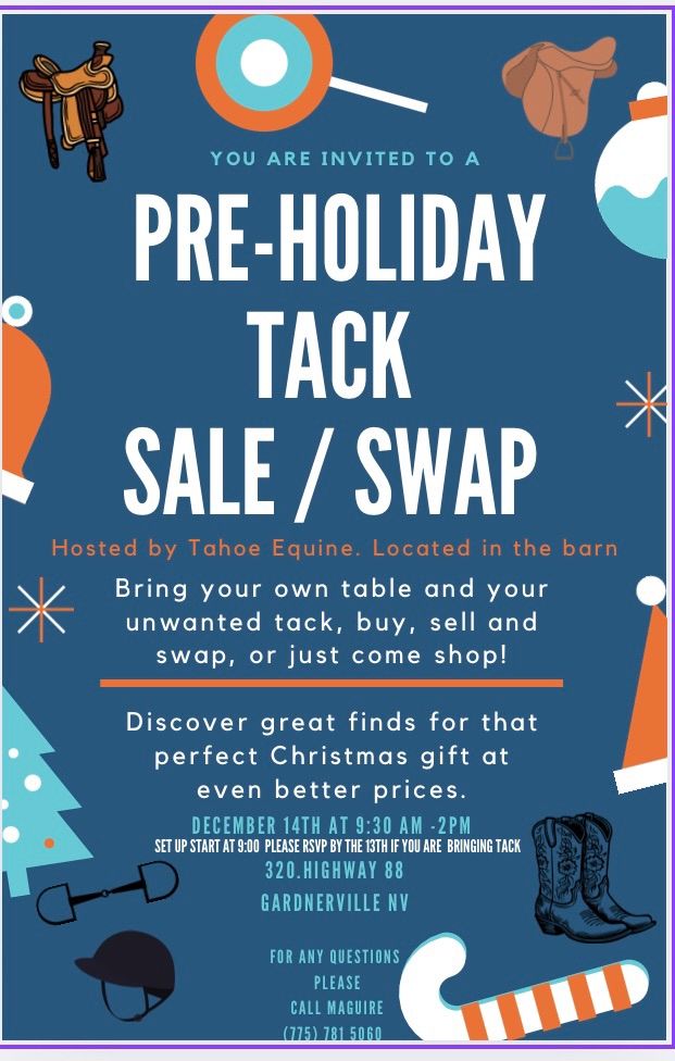 Pre-holiday tack sale