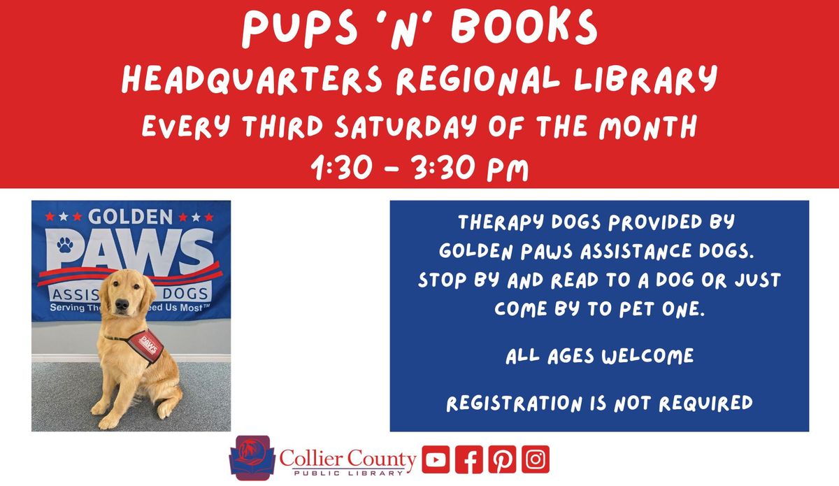 Pups 'N Books at Headquarters Regional Library