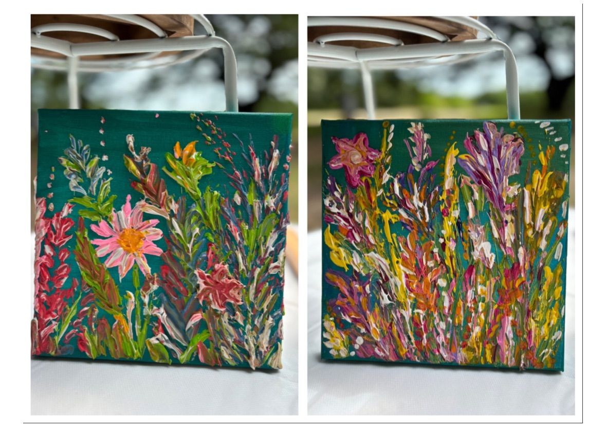 2 spots left! :) Textured Gardens - Palette Knife Class at Last Supper 