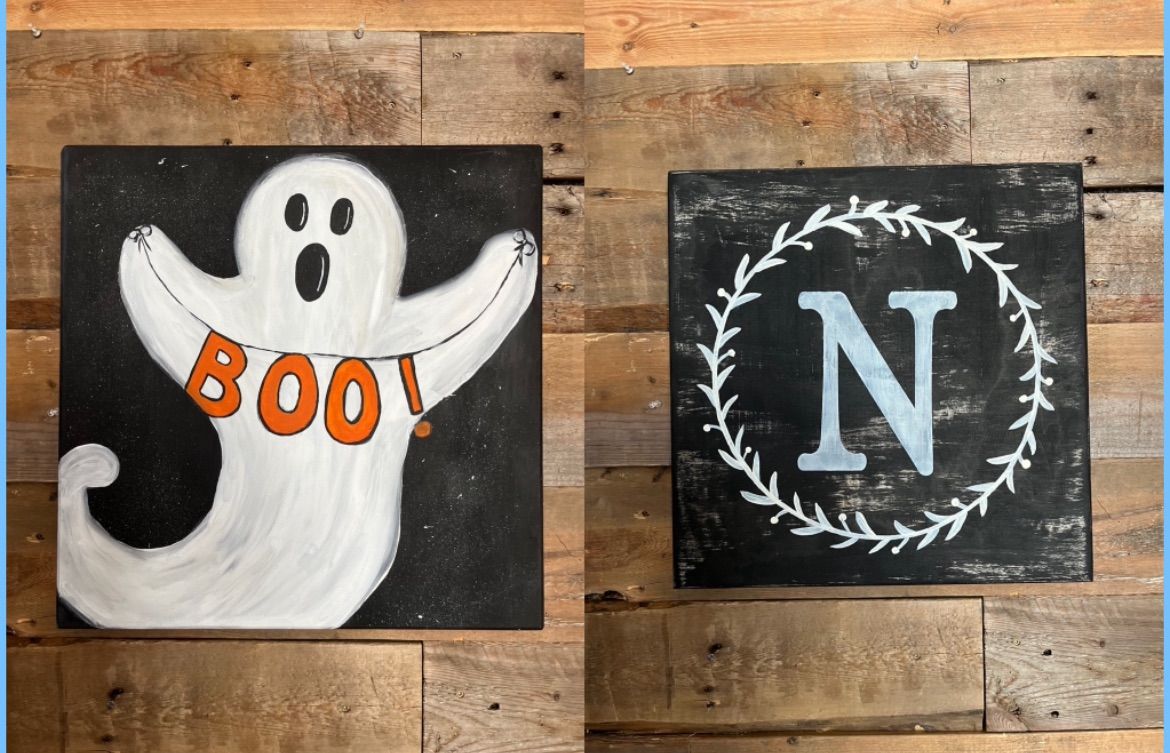 Initial Board or Boo Ghost Board Paint Event 