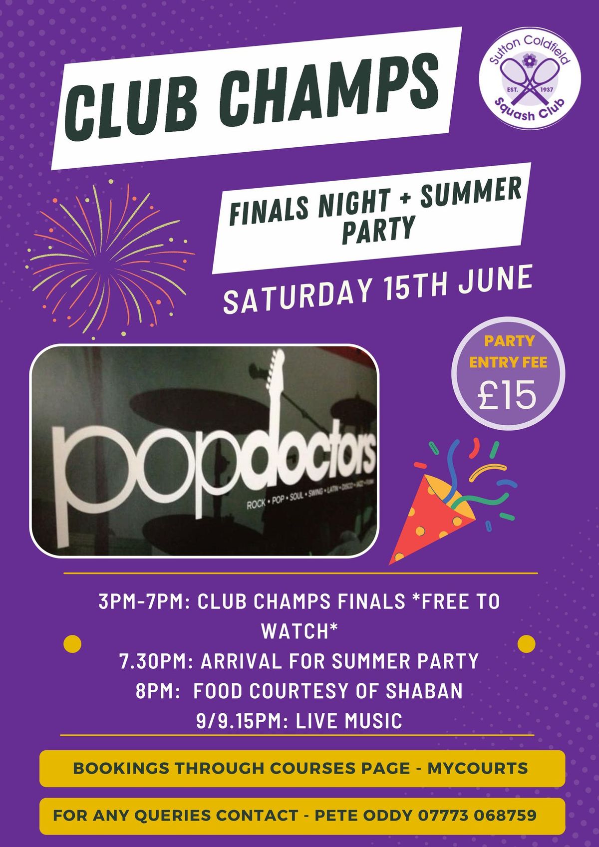 Club Championships Finals Night - Summer Party