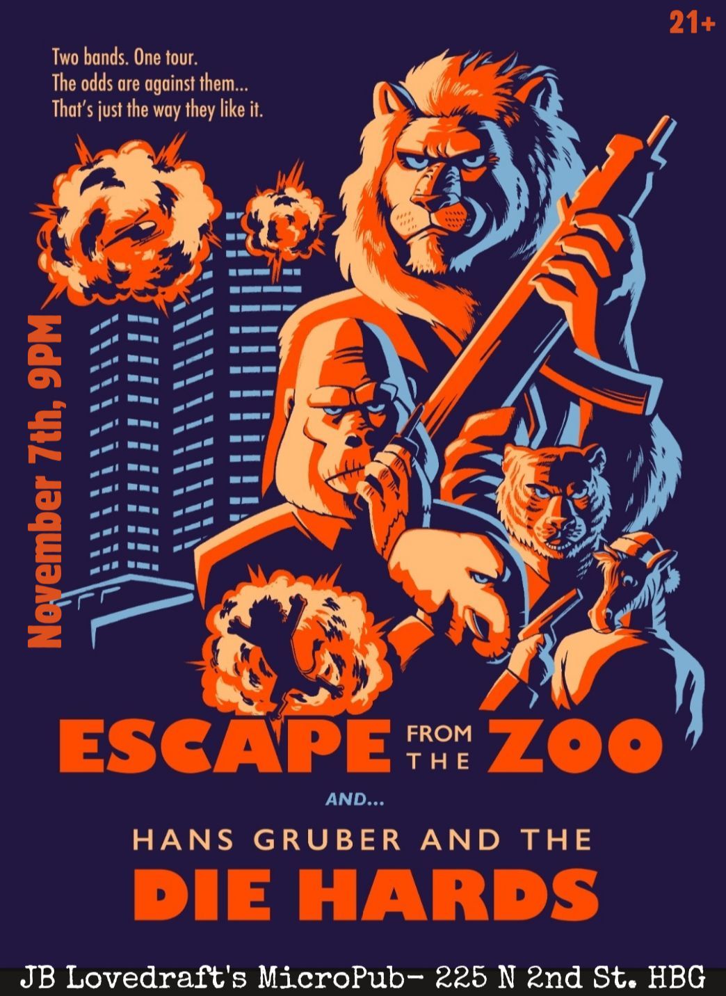 Escape from the Zoo \/ Hans Gruber and the Die Hards w\/ Matt Pless and Shelter Cat