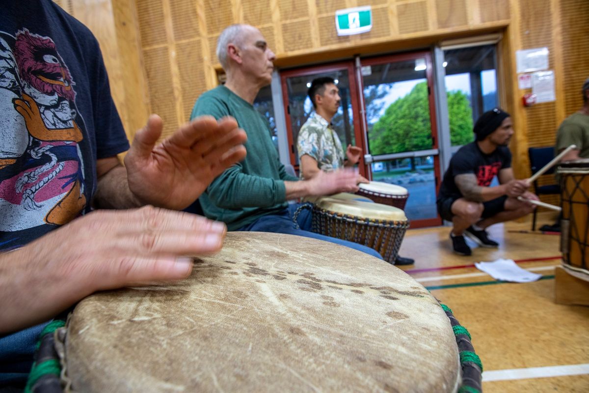 African drumming, Nelson, Term One 2025, Six weeks.  Come for some or all 