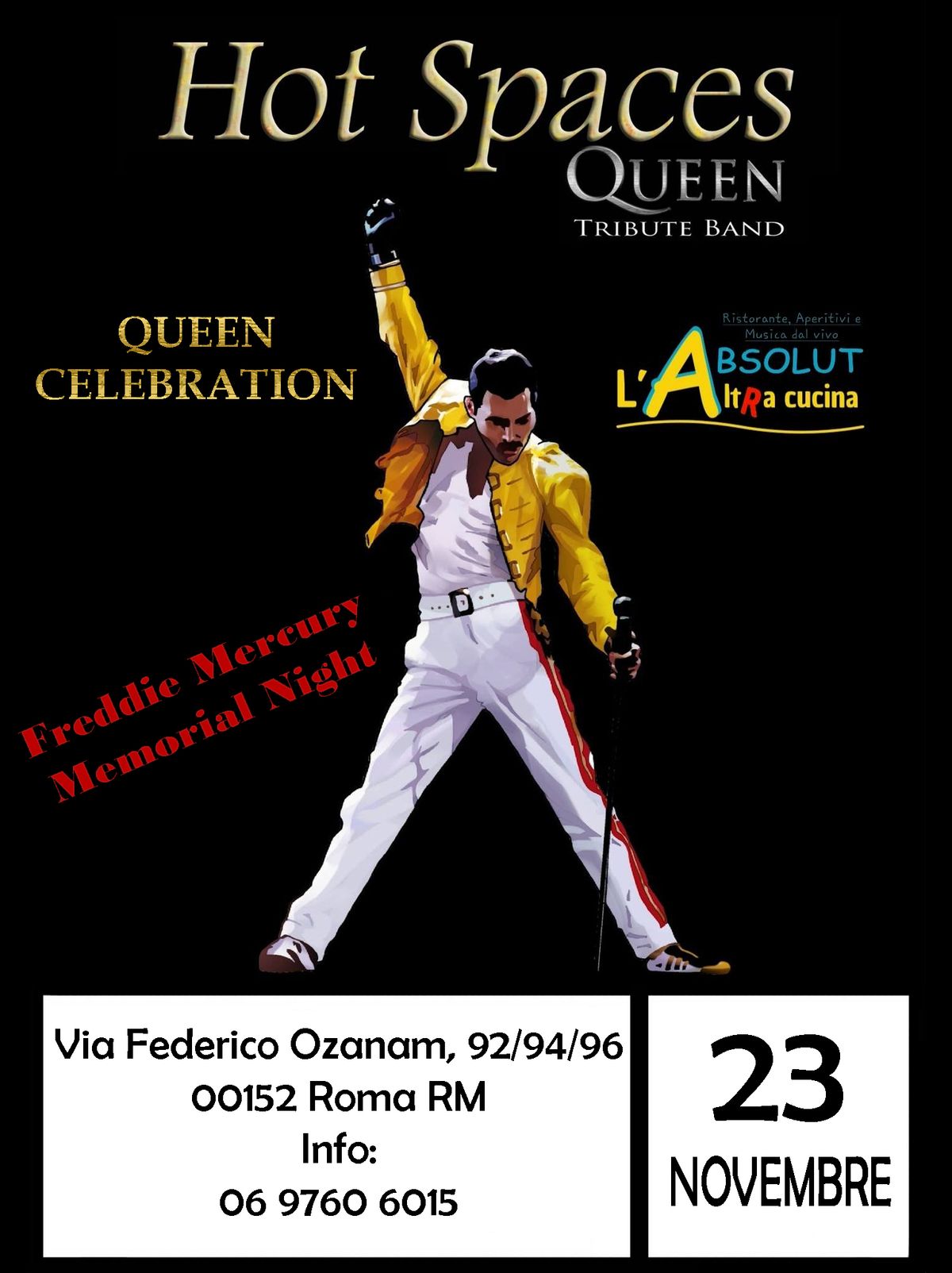 HOT SPACES - FREDDIE MERCURY MEMORIAL NIGHT -  LIVE ABSOLUT 23\/11\/2024