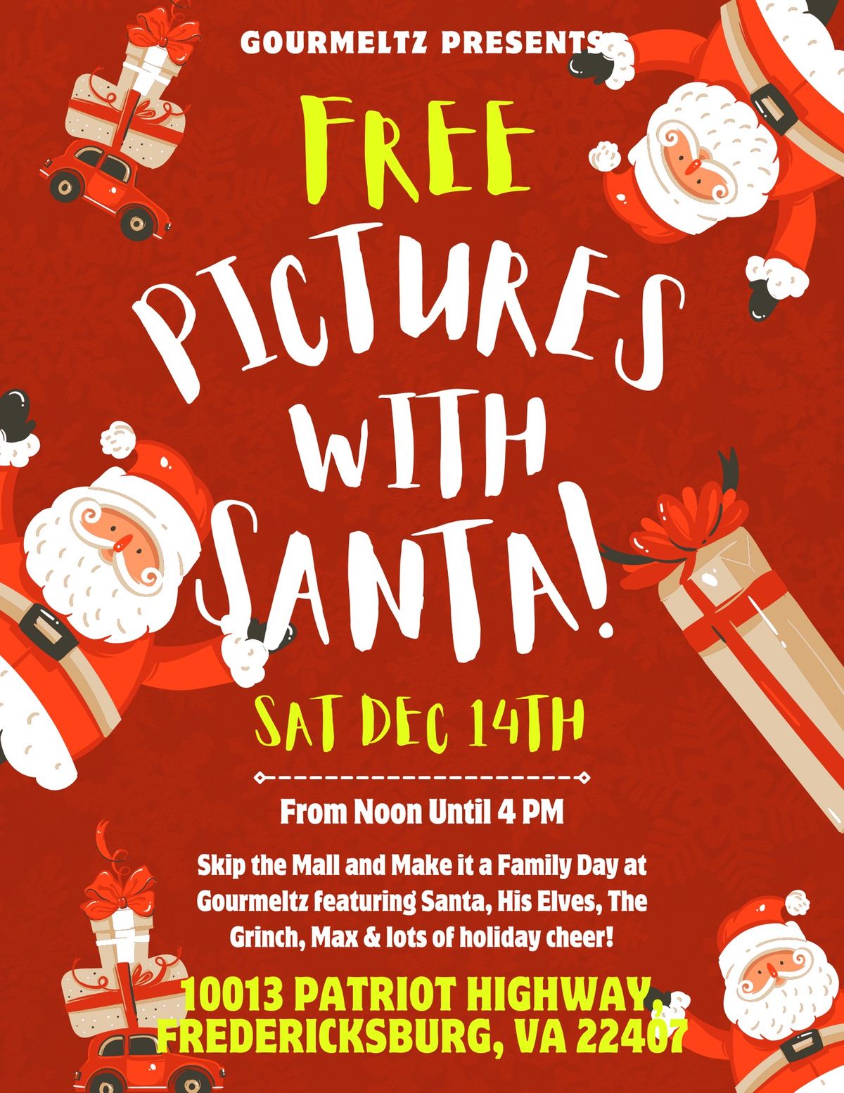 FREE Photos with Santa at Gourmeltz