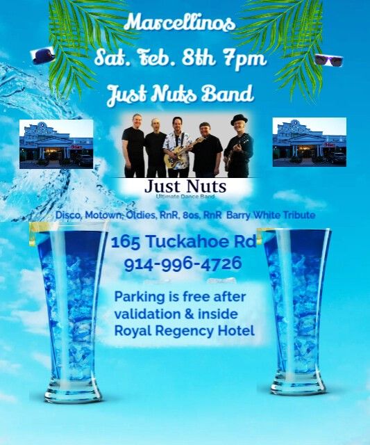 Just Nuts Band at Marcellinos (Royal Regency Hotel) Sat. Feb. 8th 7pm 