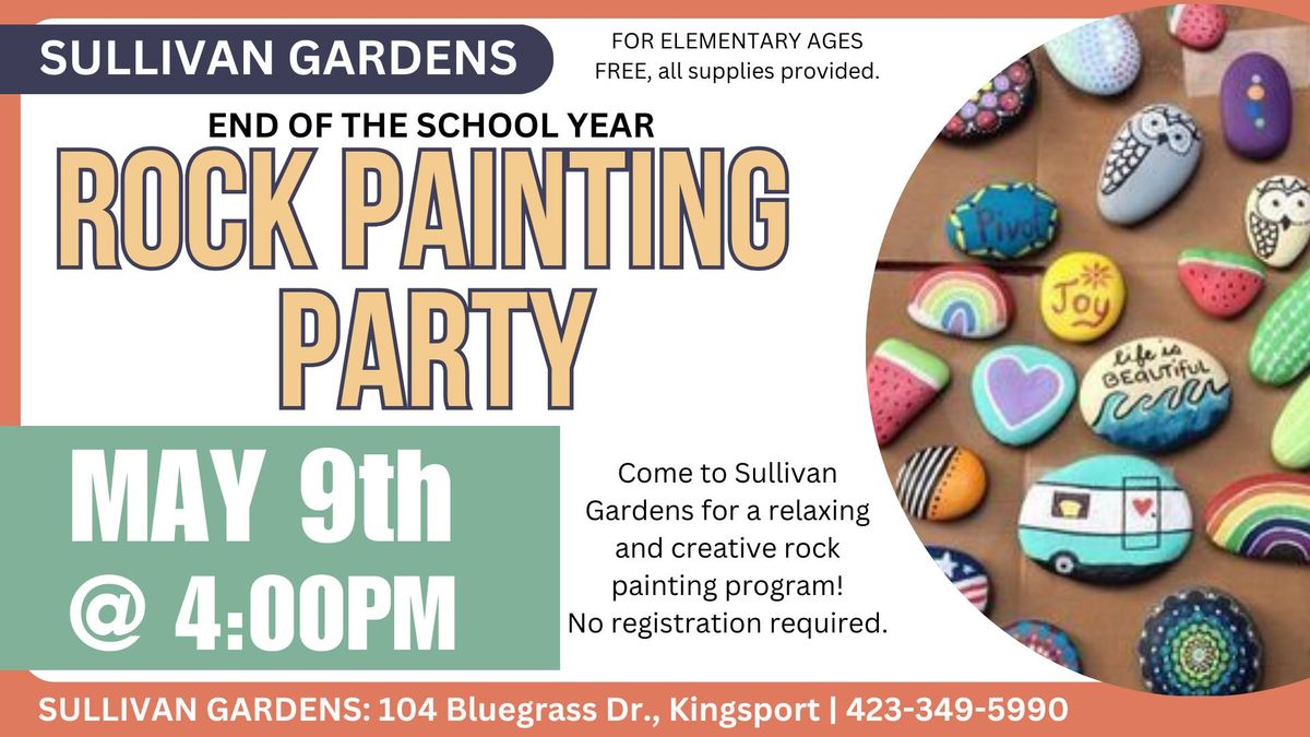 Rock Painting for Elementary kids at the Sullivan Gardens branch