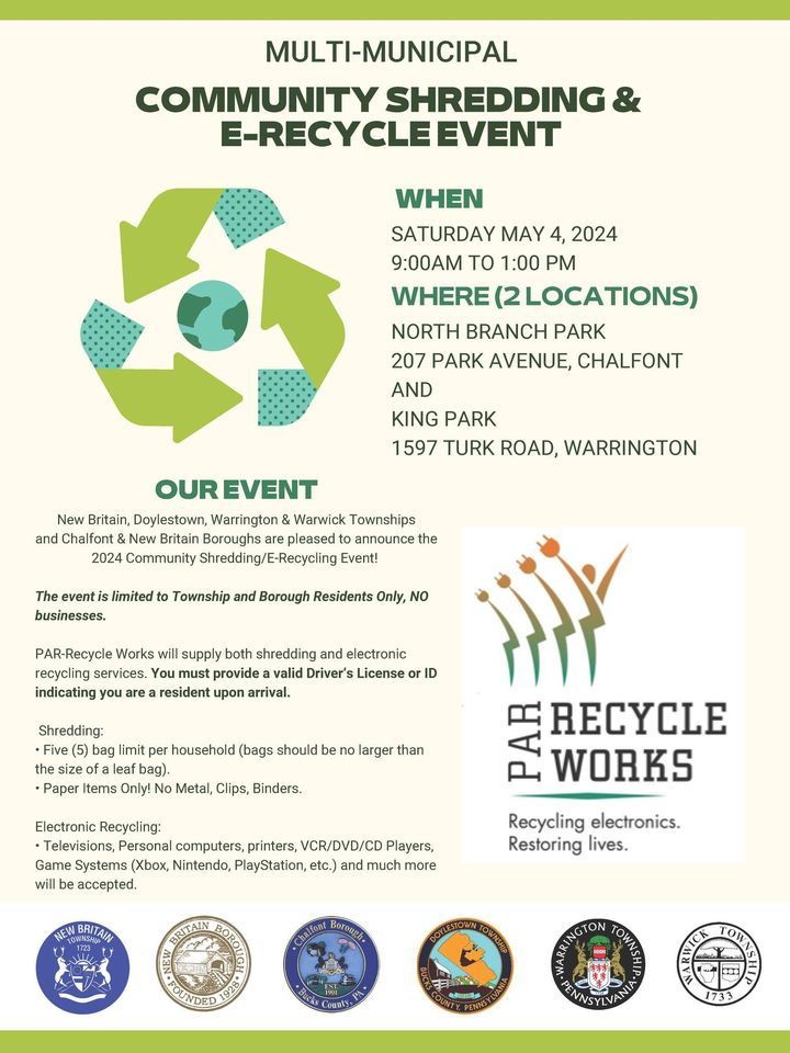 Multi-Municipal Community Shredding & E-Recycling Event