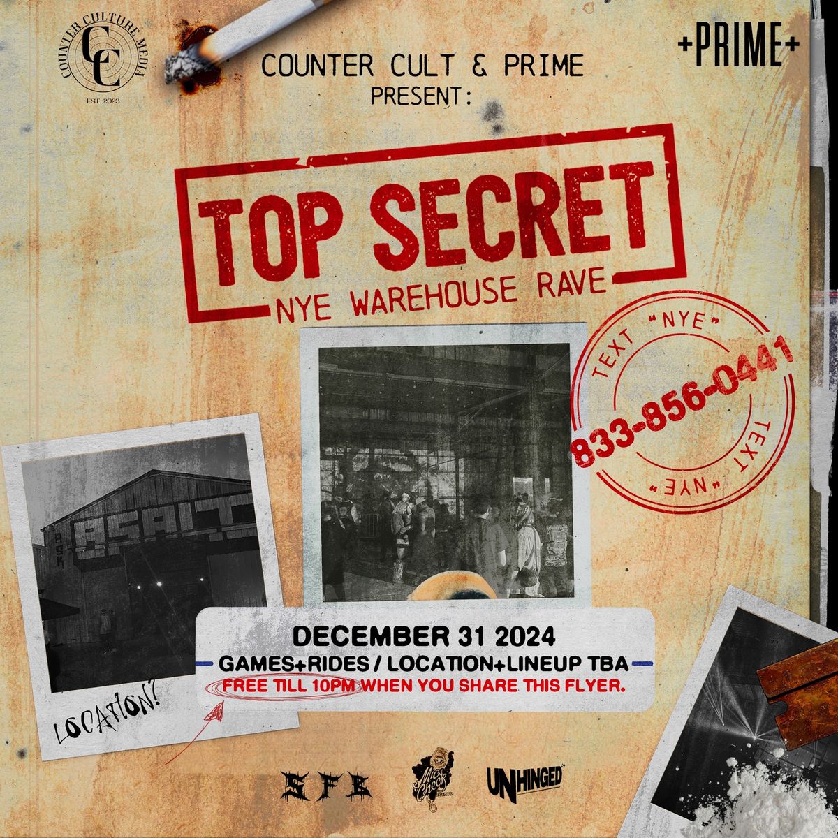 TOP SECRET NYE 833-856-0441 TXT NYE