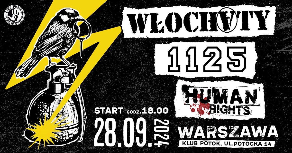 WARSZAWA: W\u0141OCHATY + 1125 w klubie POTOK (go\u015b\u0107: Human Rights)