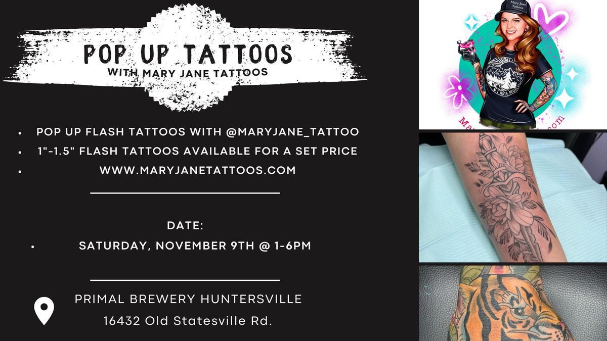 Pop Up Tattoos with Mary Jane Tattoos