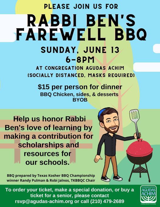 Rabbi Ben's Farewell BBQ