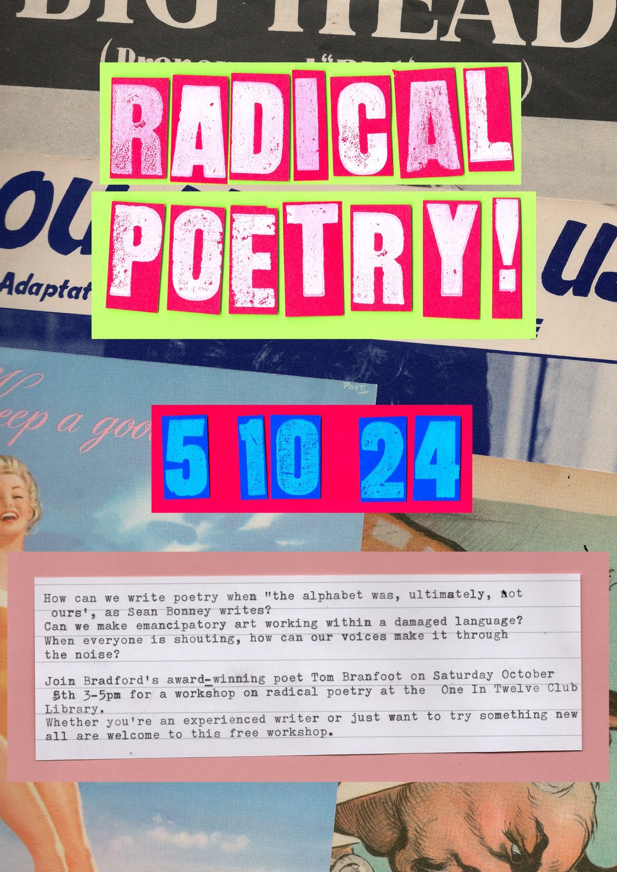 Radical Poetry with Tom Branfoot at the 1in12 Club