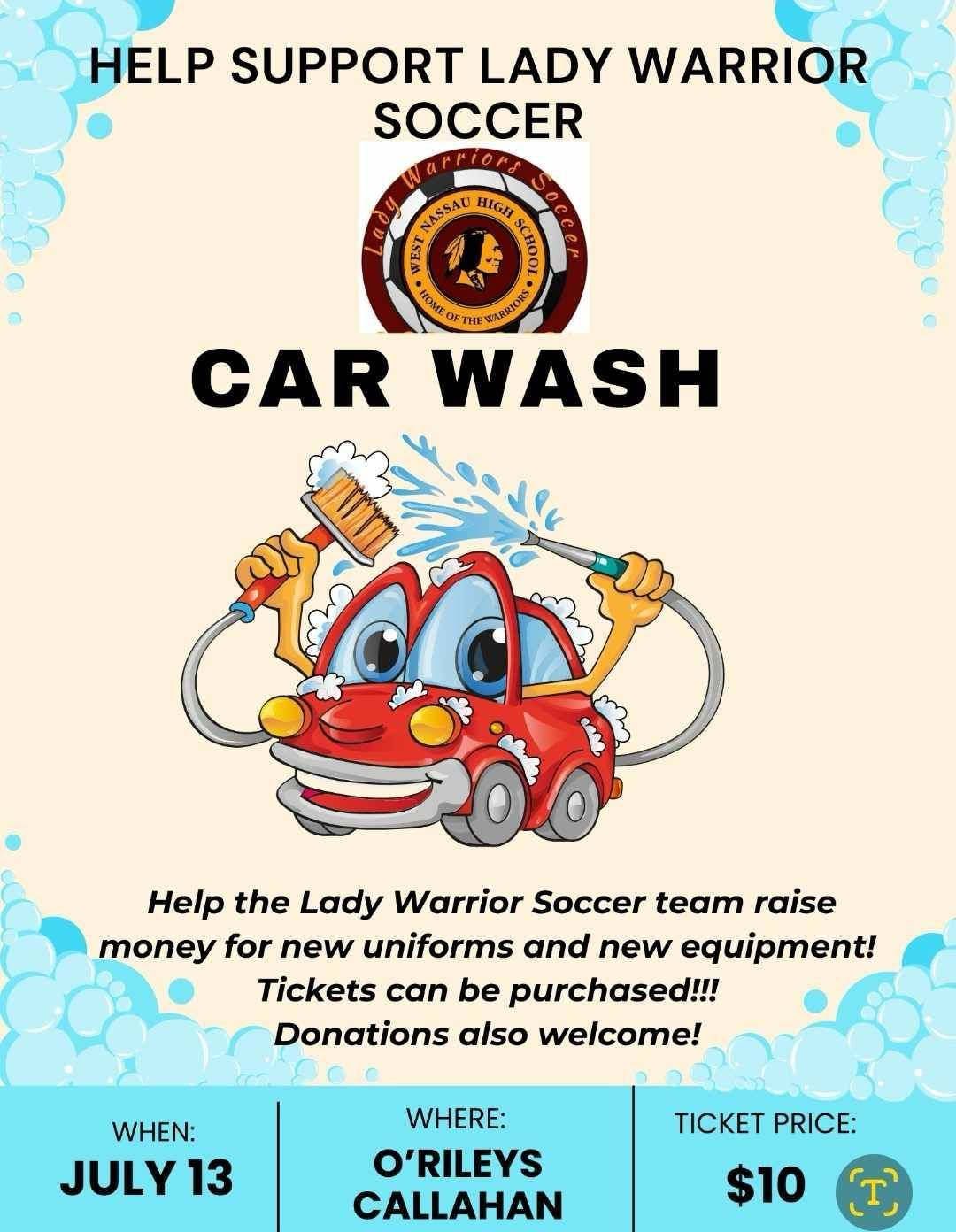 Lady WNHS Lady Warriors Soccer Car Wash