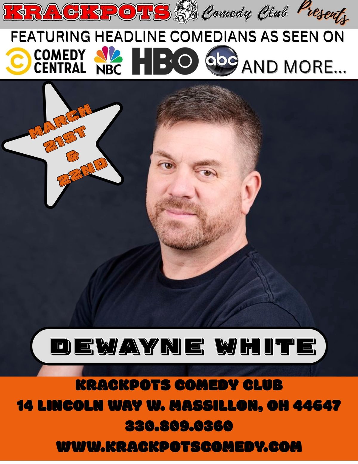 DEWAYNE WHITE AT KRACKPOTS COMEDY CLUB, MASSILLON