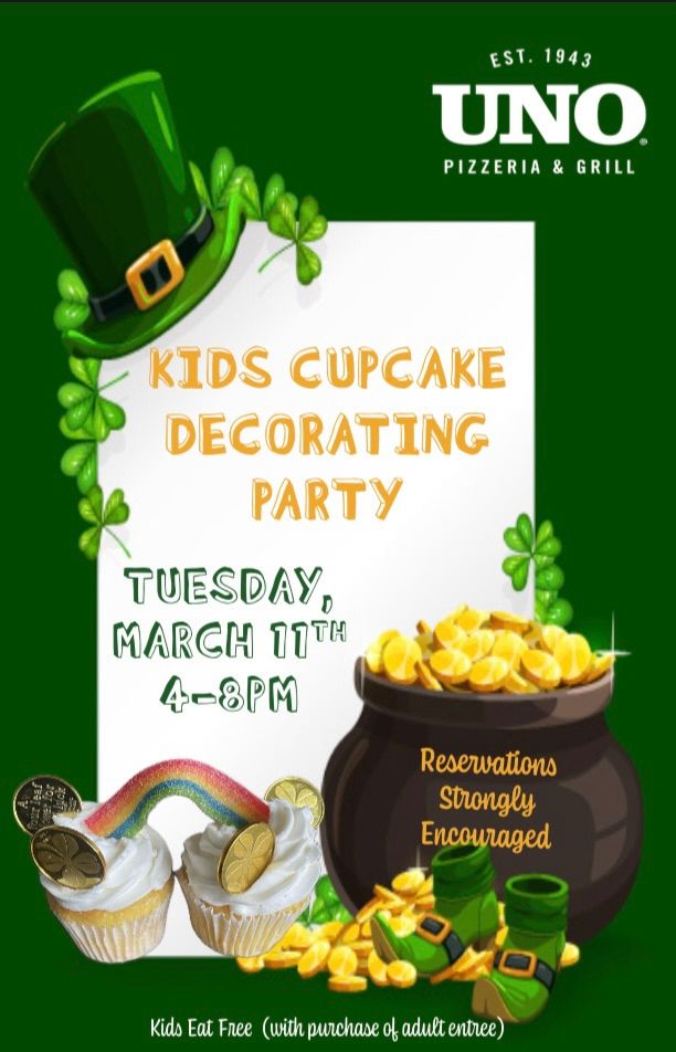 Kids Cupcake Decorating Party- St Patrick\u2019s Day Theme