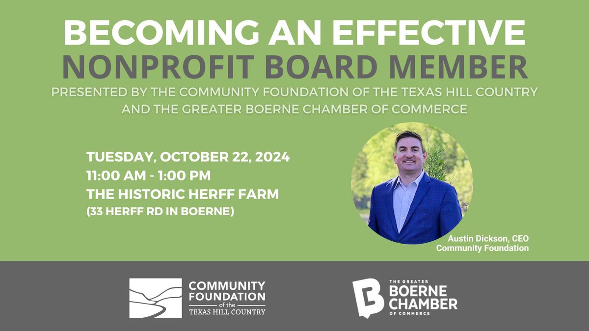 Becoming an Effective Nonprofit Board Member presented by The Community Foundation