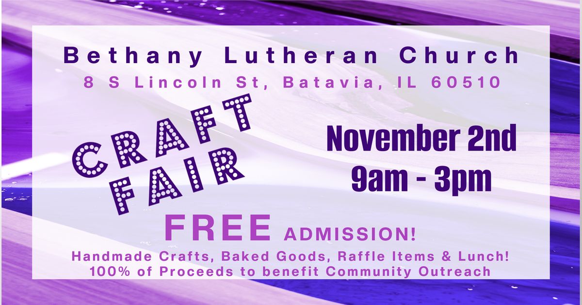 Bethany Craft Fair 9am - 3pm