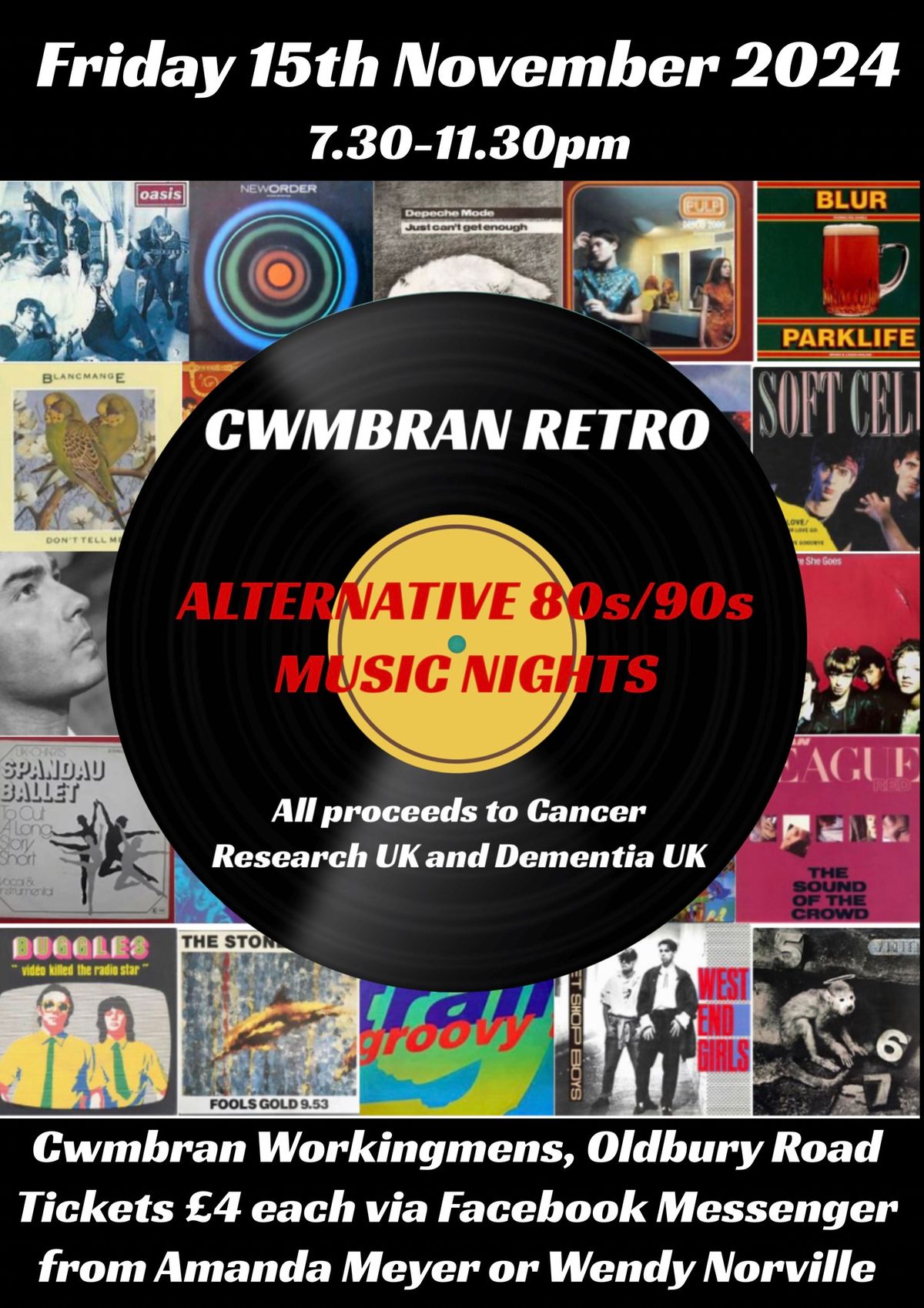 Cwmbran Retro Alternative 80s 90s Music Night 