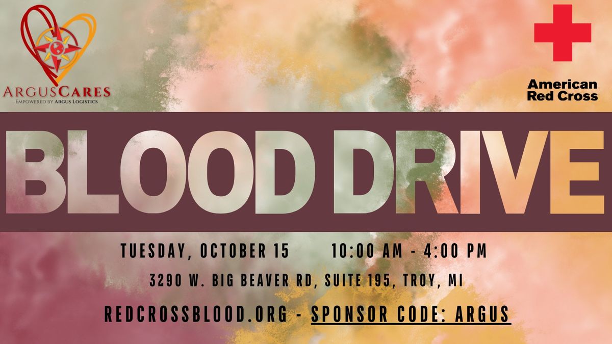 Fall Blood Drive \ud83e\ude78 Presented By Argus Cares + American Red Cross