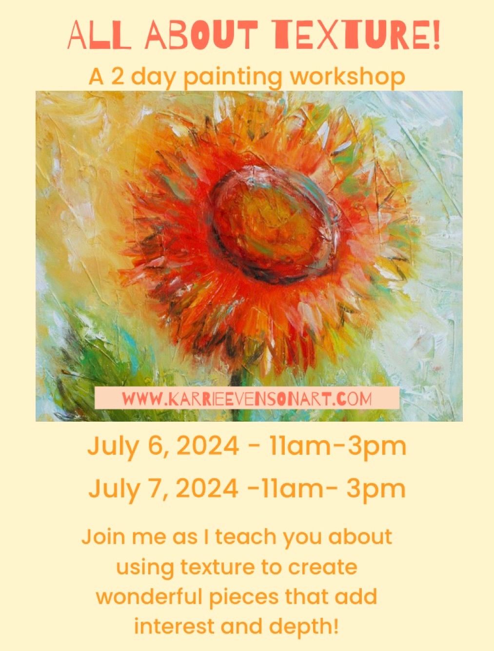 All about Texture painting workshop with Karrie Evenson!