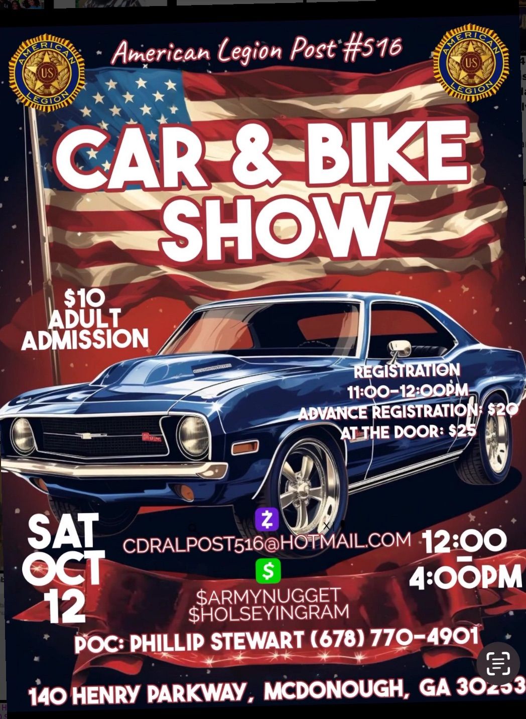 Third annual American Legion Car and Bike Show 