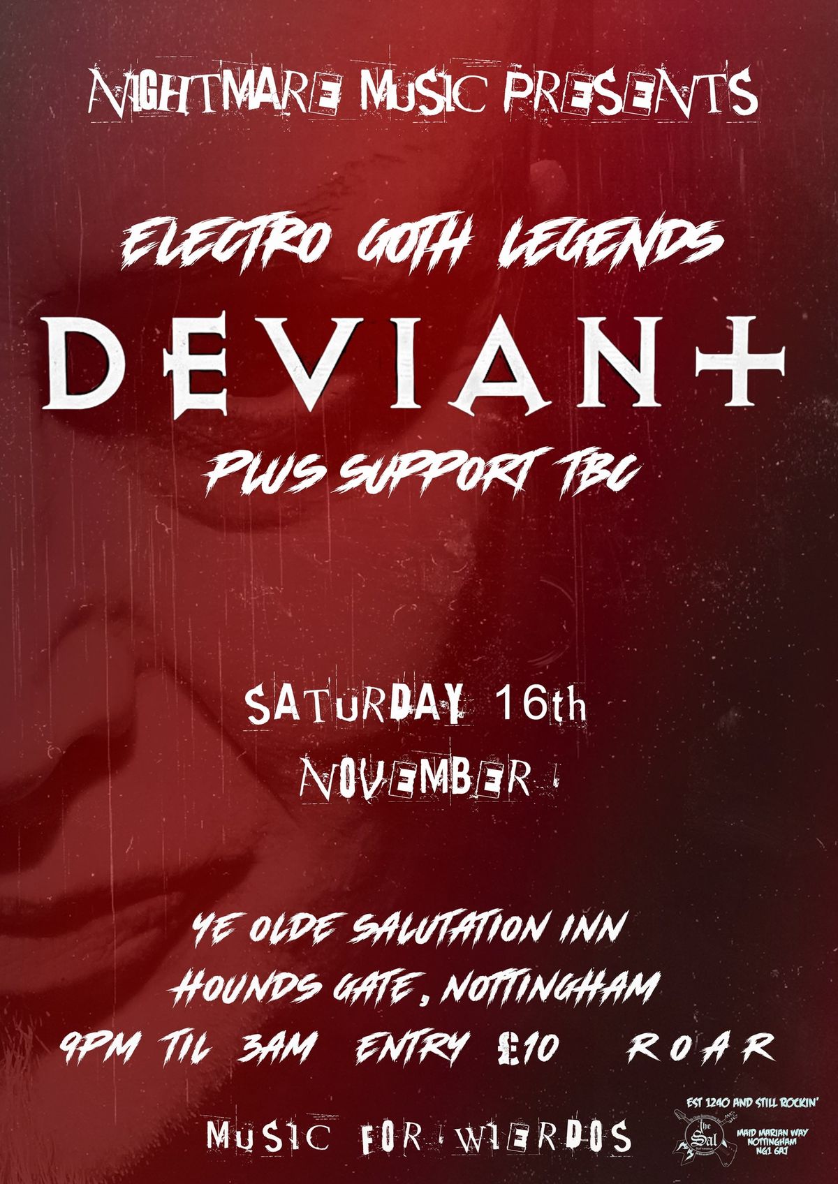 DEVIANT plus support at Ye Olde Salutation Inn, Sat 16th November