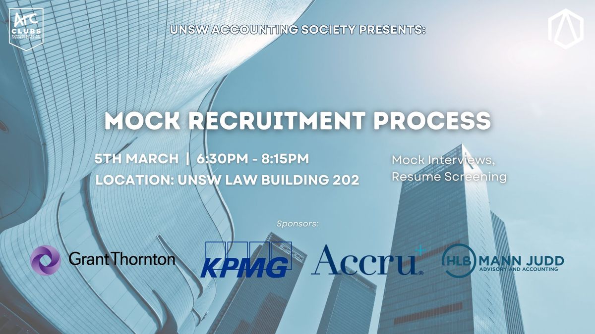 UNSW AccSoc Presents: Mock Recruitment Process