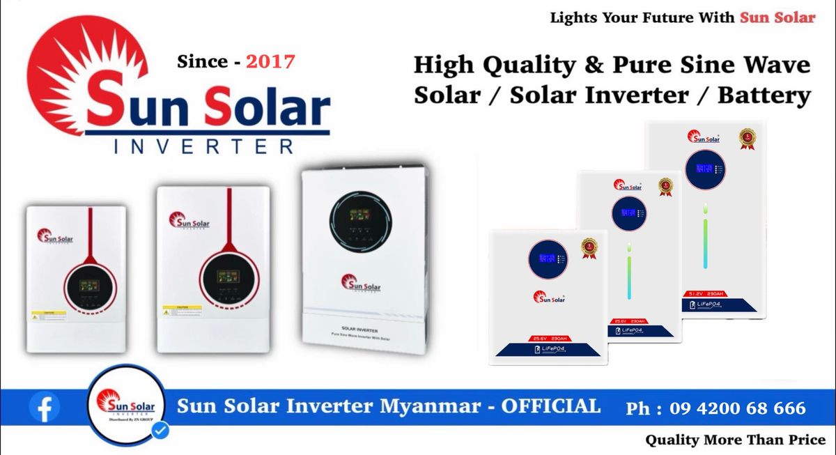 Sun Solar Inverter Myanmar Installation