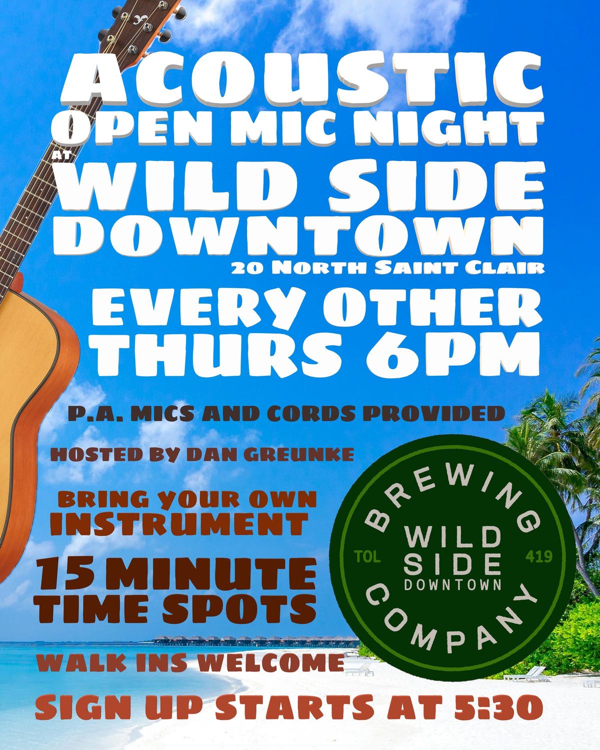 Acoustic Open Mic at Wild Side Downtown