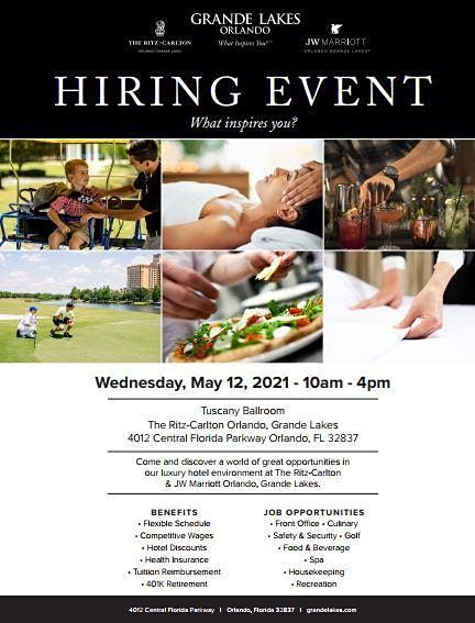 Ritz-Carlton and JW Marriott Orlando, Grande Lakes Hiring Event