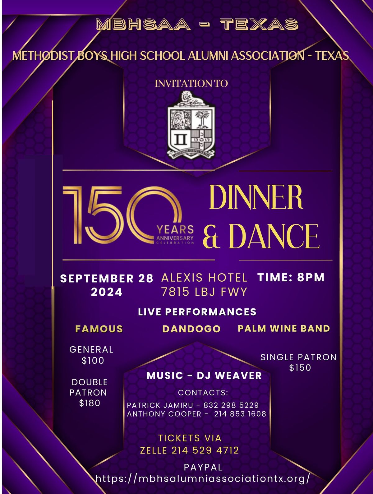 MBHS Texas Alumni 150th. Dinner & Dance