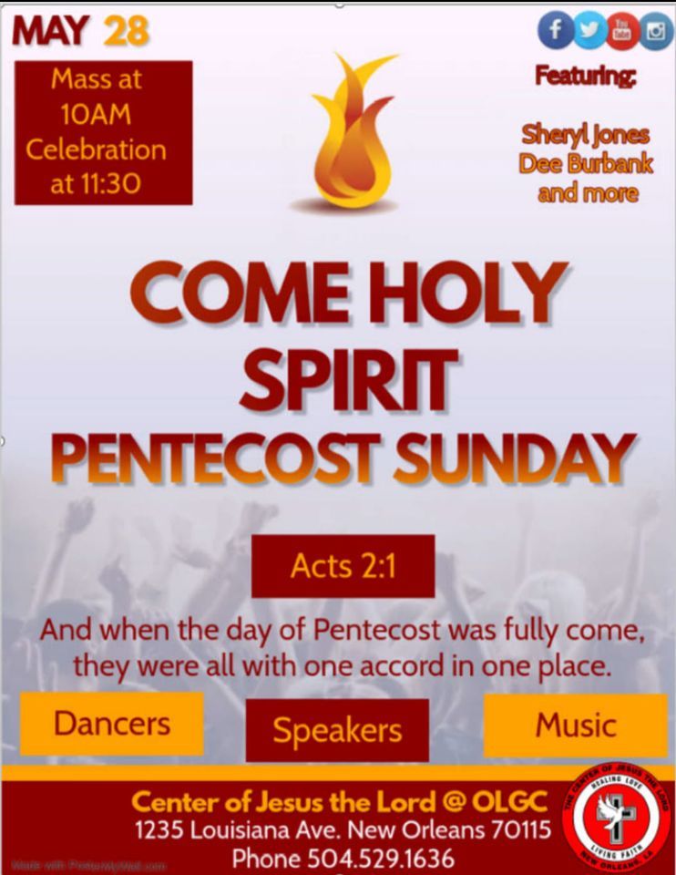 Pentecost At Center of Jesus