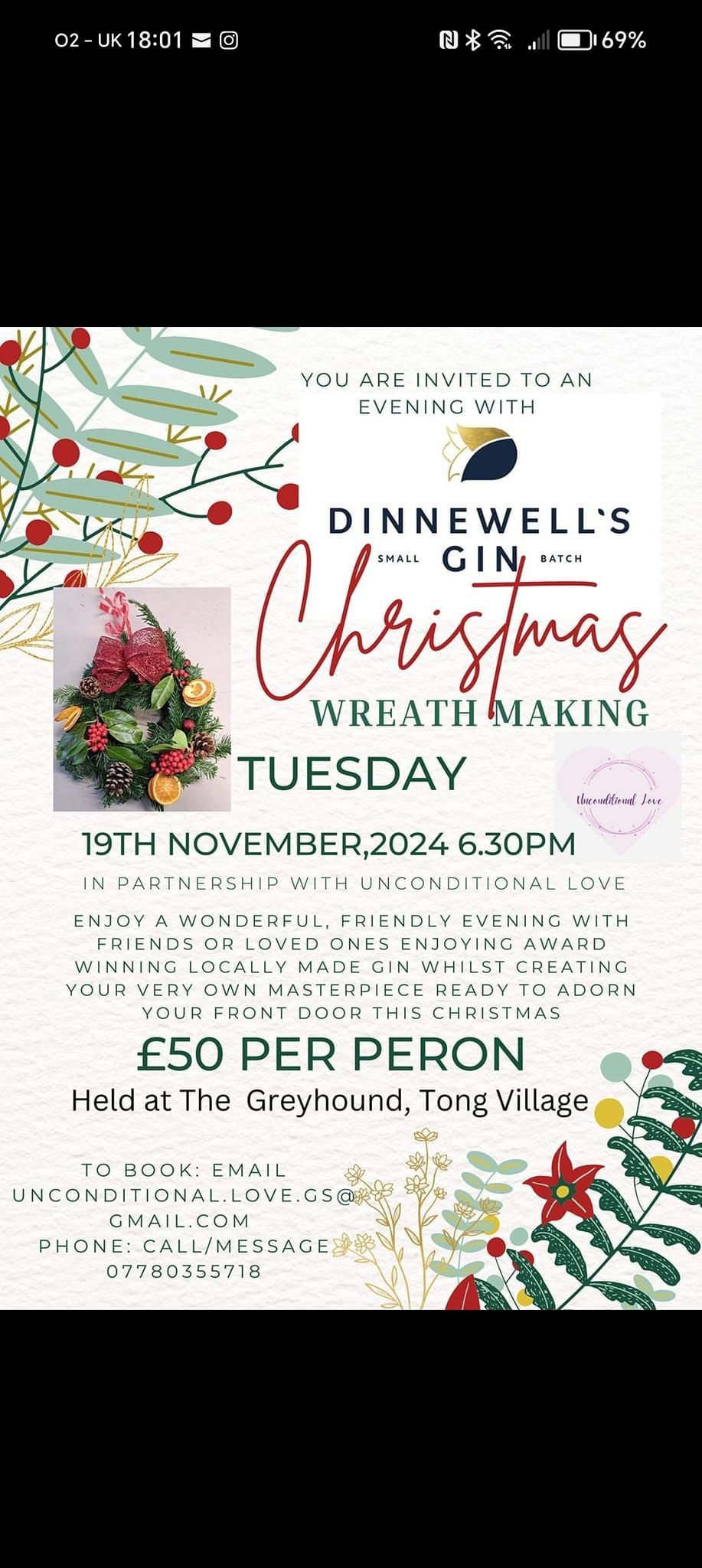 Gin & wreath making workshop