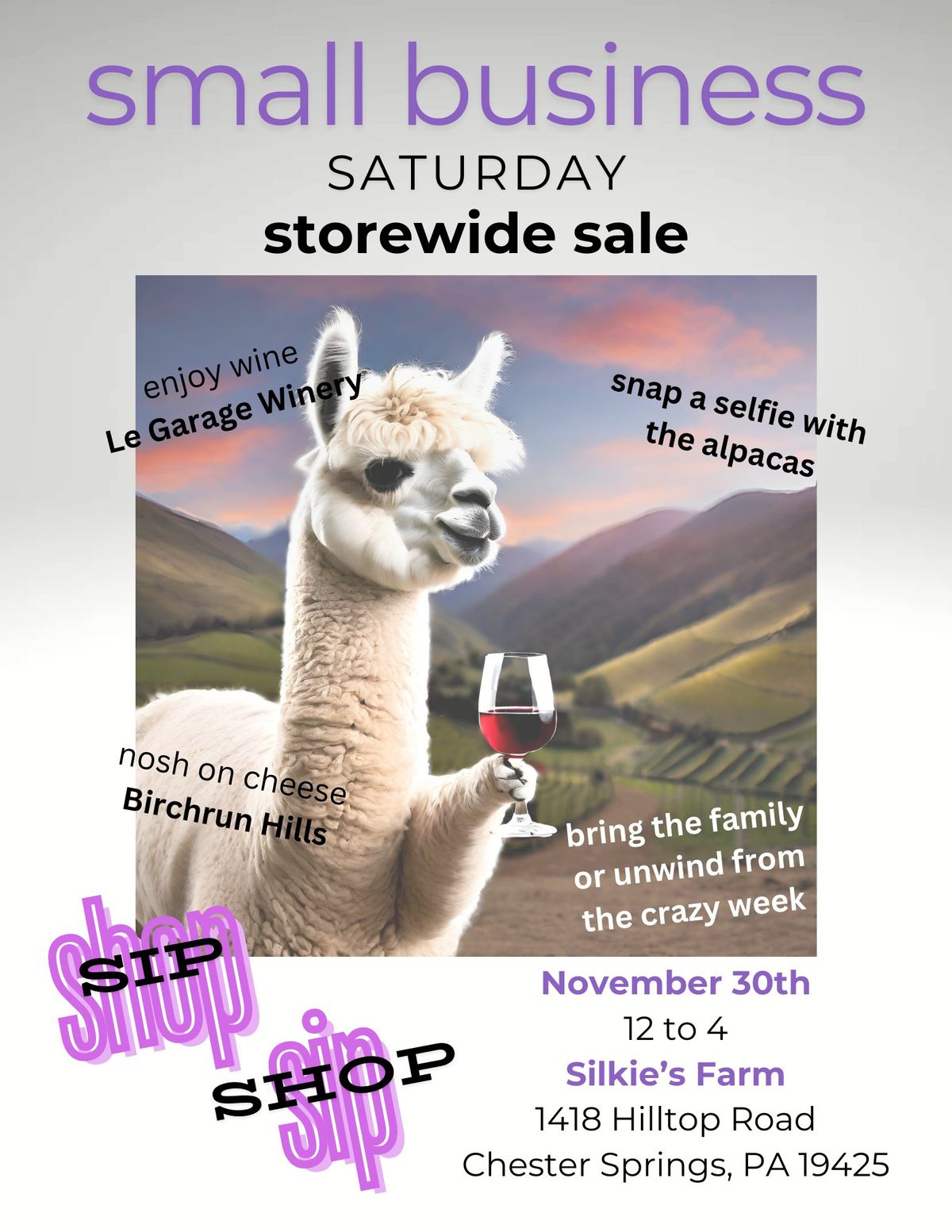 Sip & Shop - Small Business Saturday